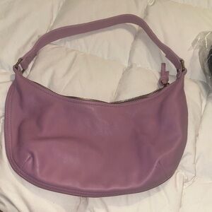 Madewell purple leather shoulder bag the piazza small slouch shoulder bag